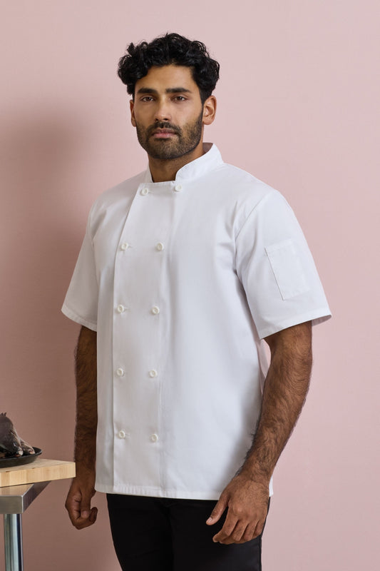 Veste chef cuisinier manches courtes à dix boutons Pro