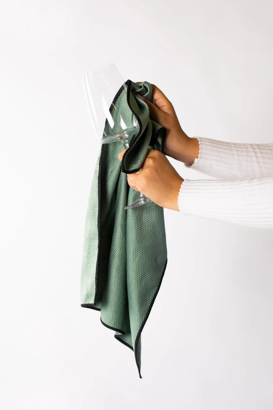 Essuie Verres ESSENTIAL - Microfibre - 40x60 cm - Vert