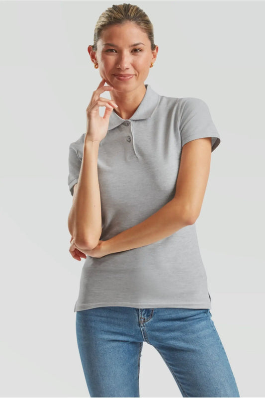 Polo Femme - Fruit of the Loom - Premium - Argent / XS