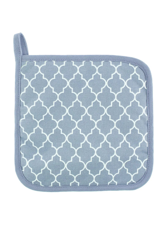 SET de 2 Maniques Design Géométrique Bleu Clair