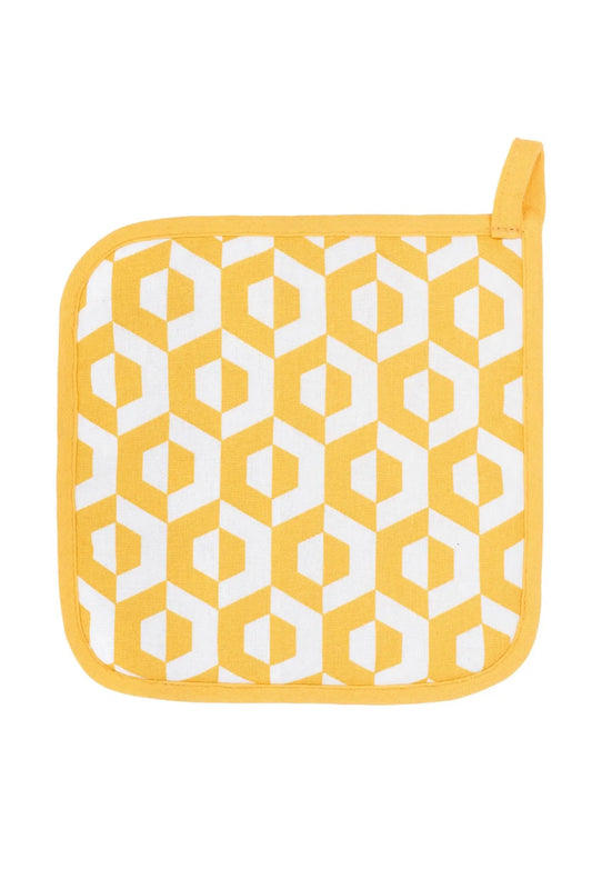 SET de 2 Maniques Design Géométrique Jaune