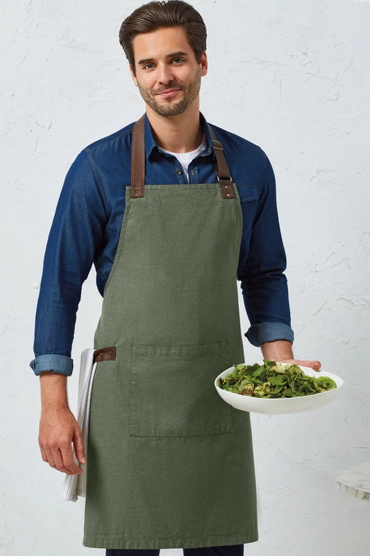 Tablier de cuisine à bavette - Vert mousse