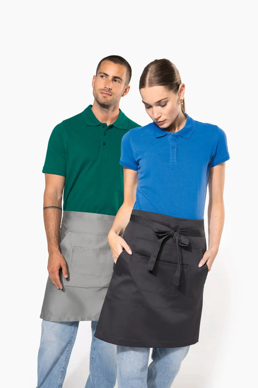 Tablier de cuisine Mi-Long personnalisé avec Double Poche - Noir