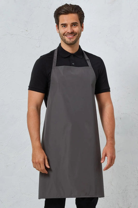 Tablier de cuisine personnalisé à bavette imperméable - Gris
