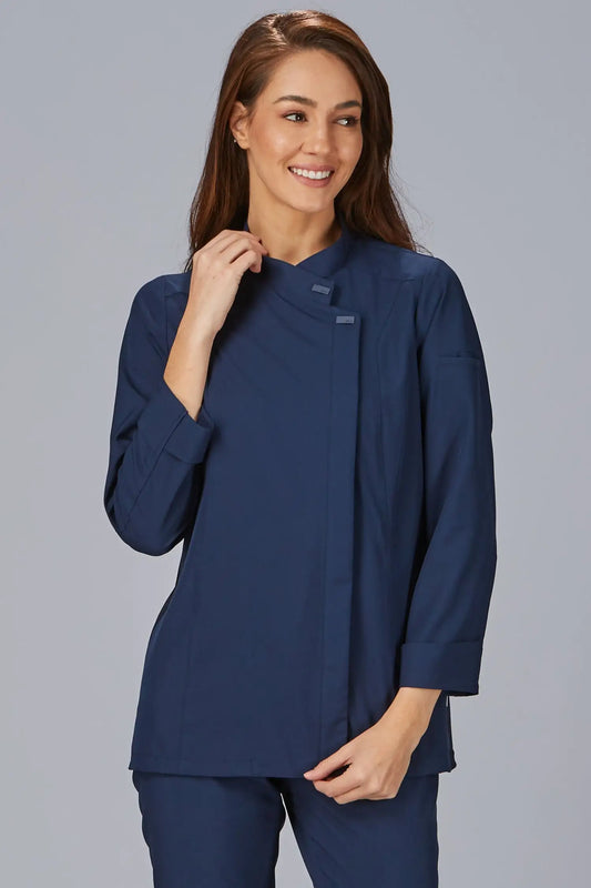 Veste de cuisine femme personnalisé - Bleu marine / XS