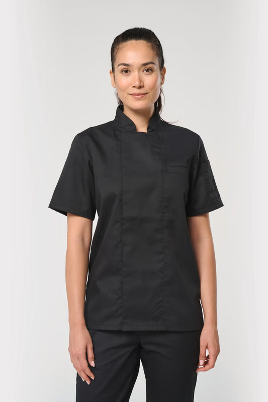 Veste de cuisine unisexe manches courtes respirante et écoresponsable