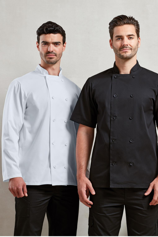 Veste chef cuisinier manches courtes à dix boutons Pro