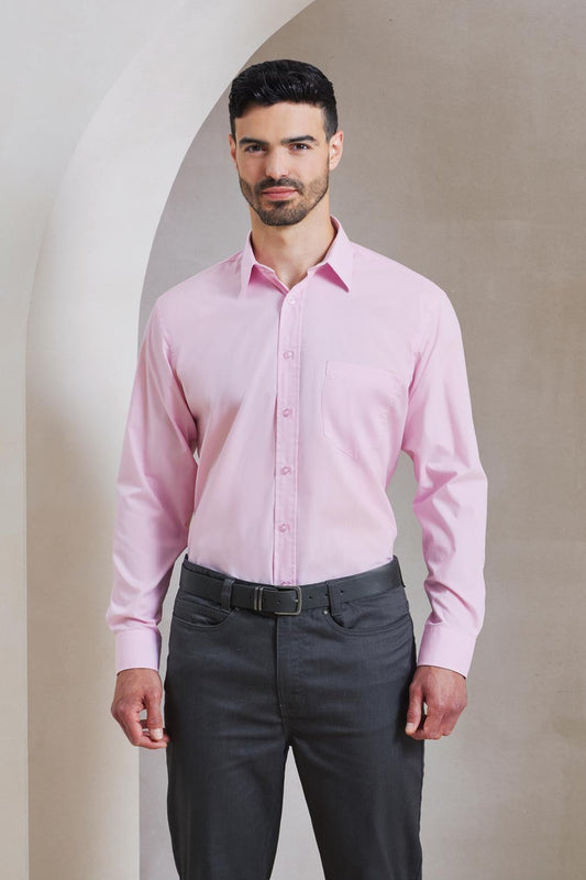 Chemise popeline à manches longues pour homme