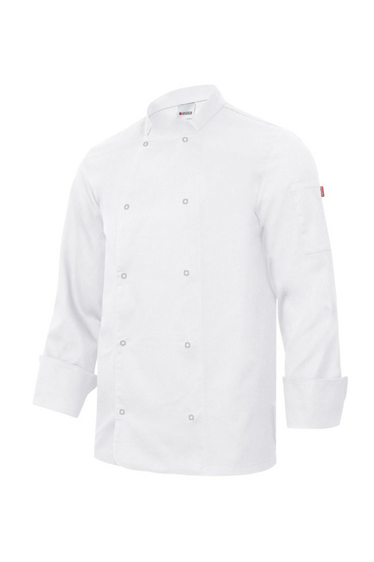 Veste de cuisinier, manches longues, avec boutons pression