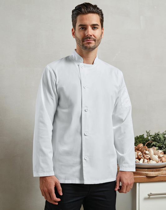 Veste de Chef Cuisinier Manches Longues "Essential" à Boutons Résine
