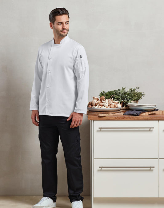 Veste de Chef Cuisinier Manches Longues "Essential" à Boutons Résine