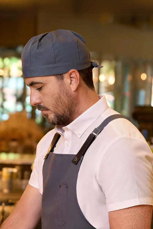 Calot de chef cheveux courts ajustable et personnalisable. - Anthracite