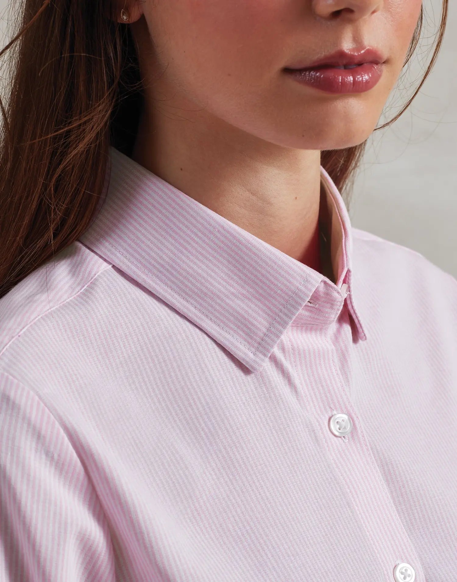 Chemise à rayures Oxford en coton majoritaire pour femme