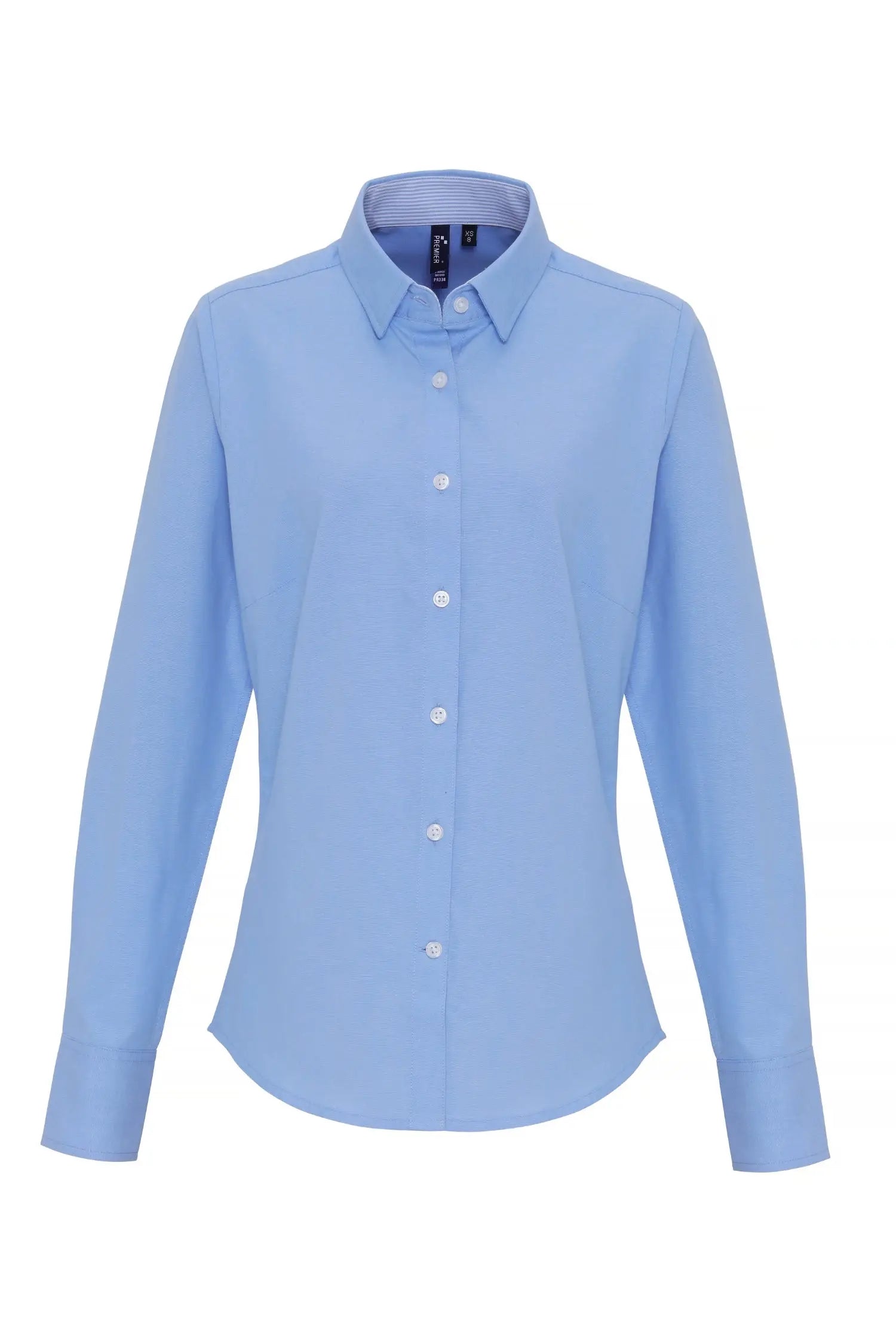 Chemise à rayures Oxford en coton majoritaire pour femme - XS / Bleu clair