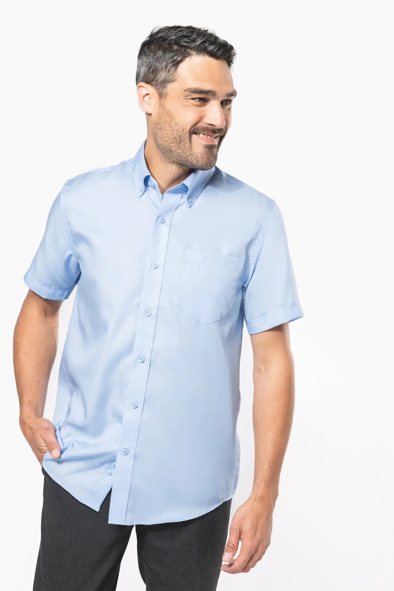 Chemise de service manches courtes sans repassage - Homme - Bleu clair / S