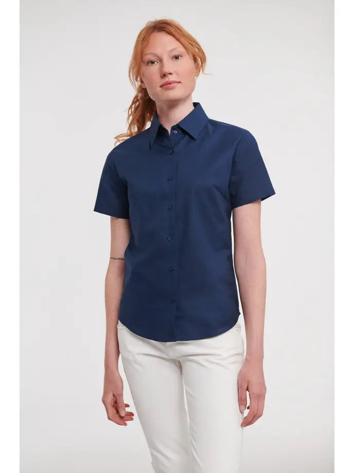 Chemise Oxford à Manches Courtes personnalisable - Bleu Marine / XS