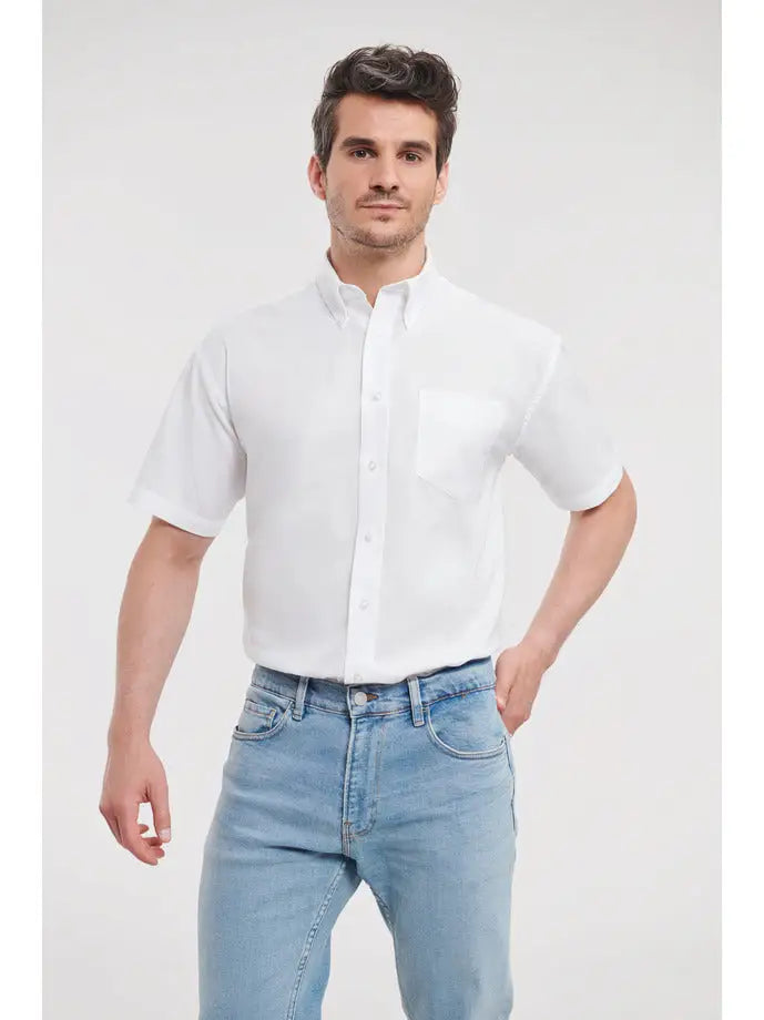 Chemise Oxford Classique à Manches Courtes personnalisable - Blanc / S