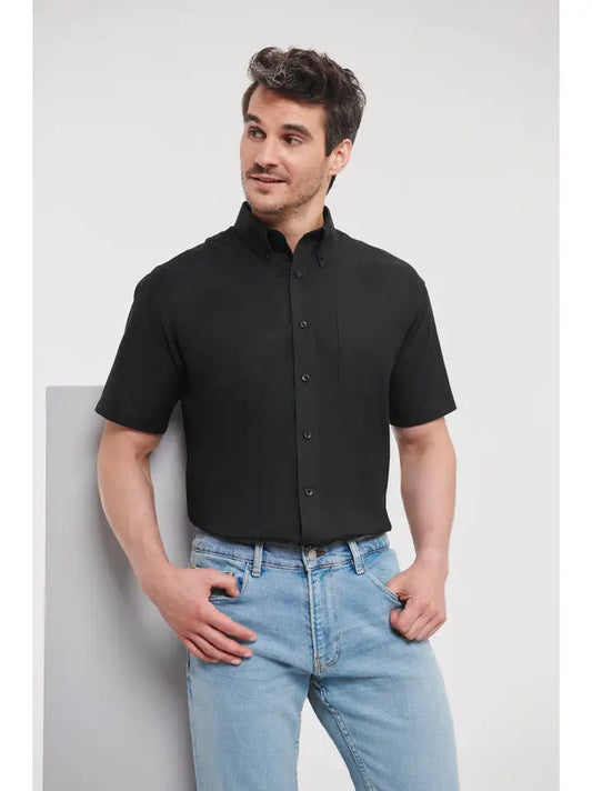 Chemise Oxford Classique à Manches Courtes personnalisable - Noir / S