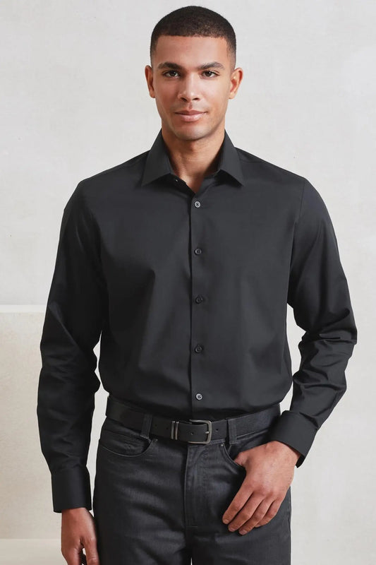 Chemise popeline RECYCLIGHT à manches longues pour homme - Noir / S