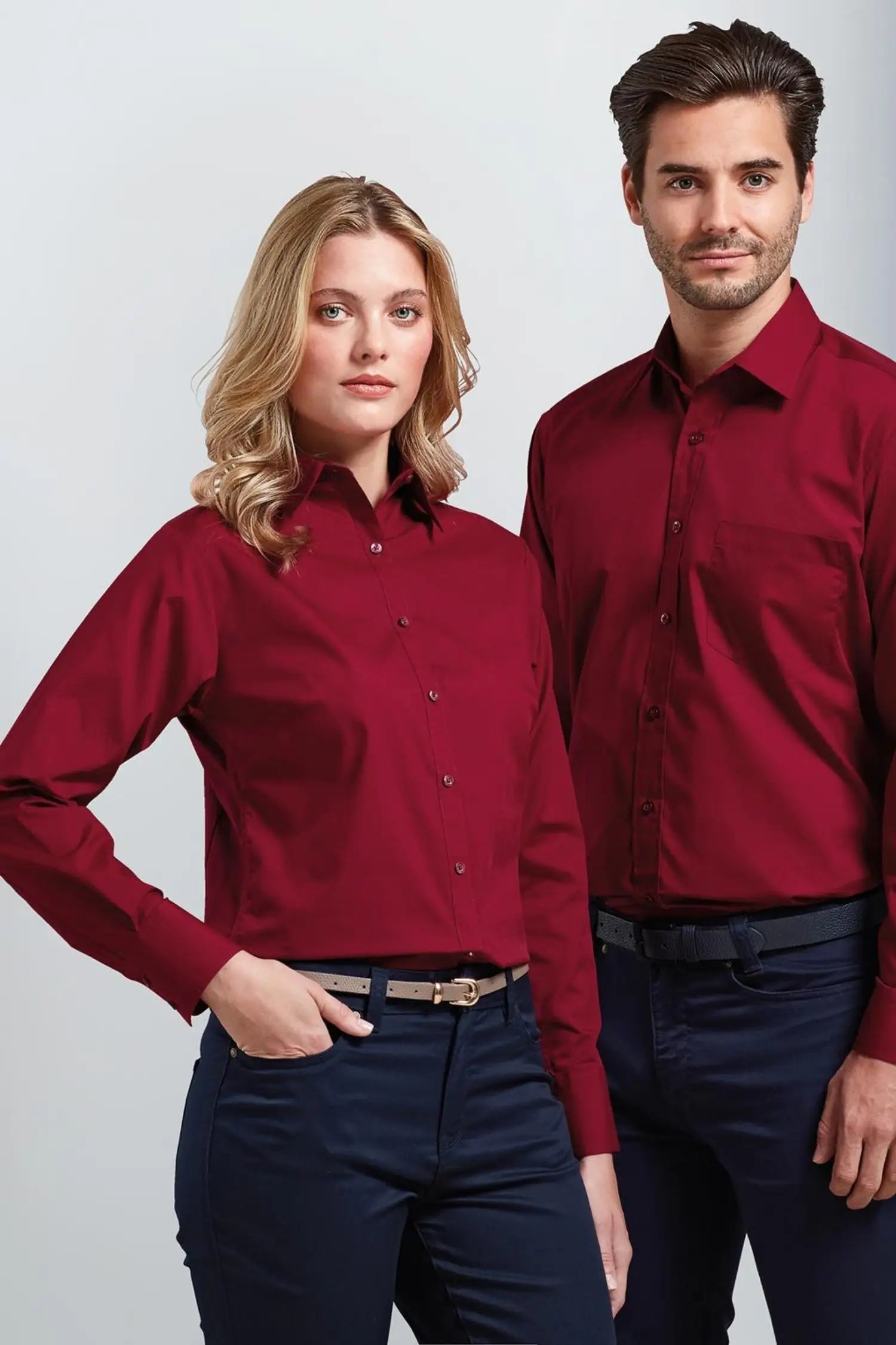 Chemisier popeline à manches longues pour femme