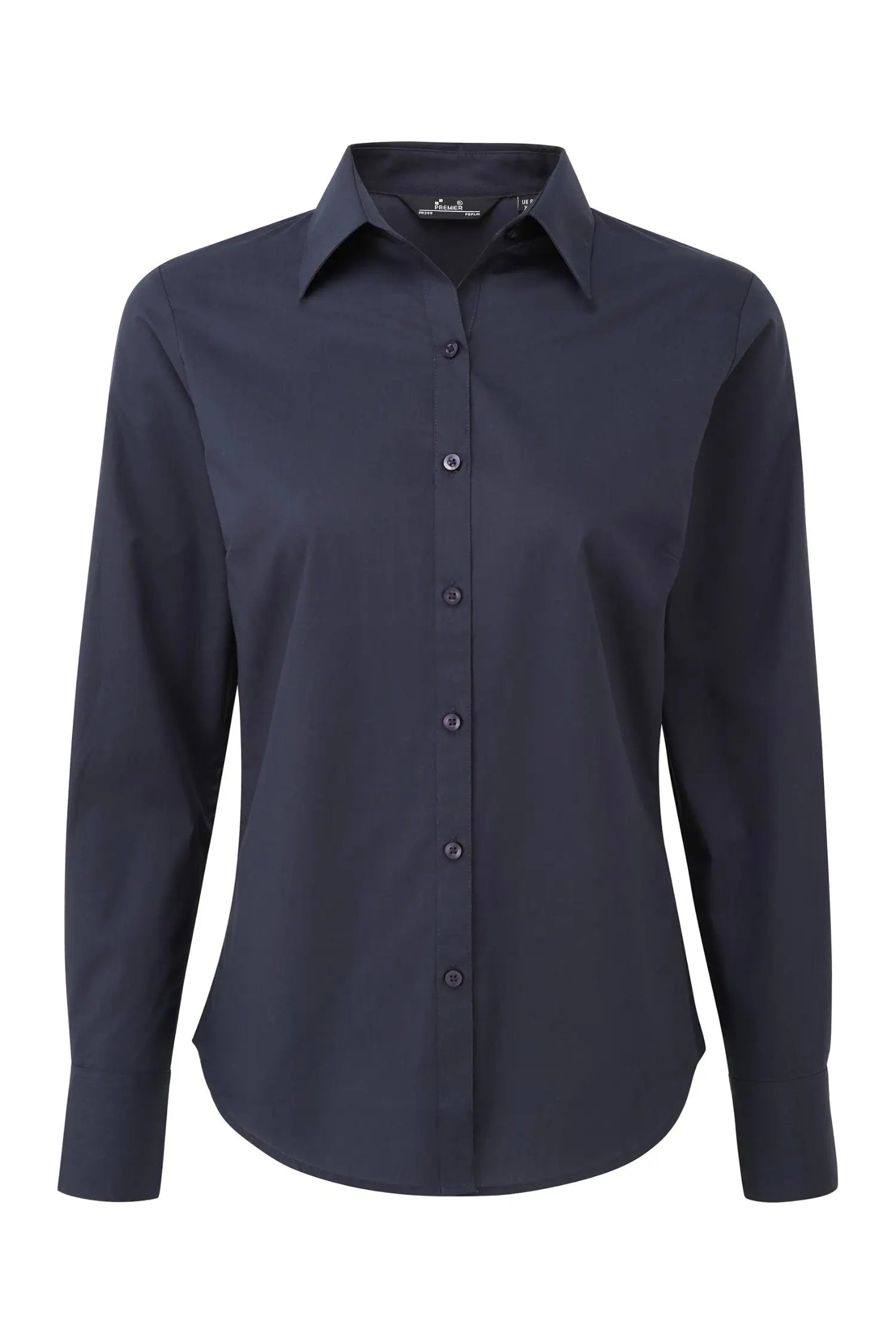 Chemisier popeline à manches longues pour femme - XS / Bleu marine