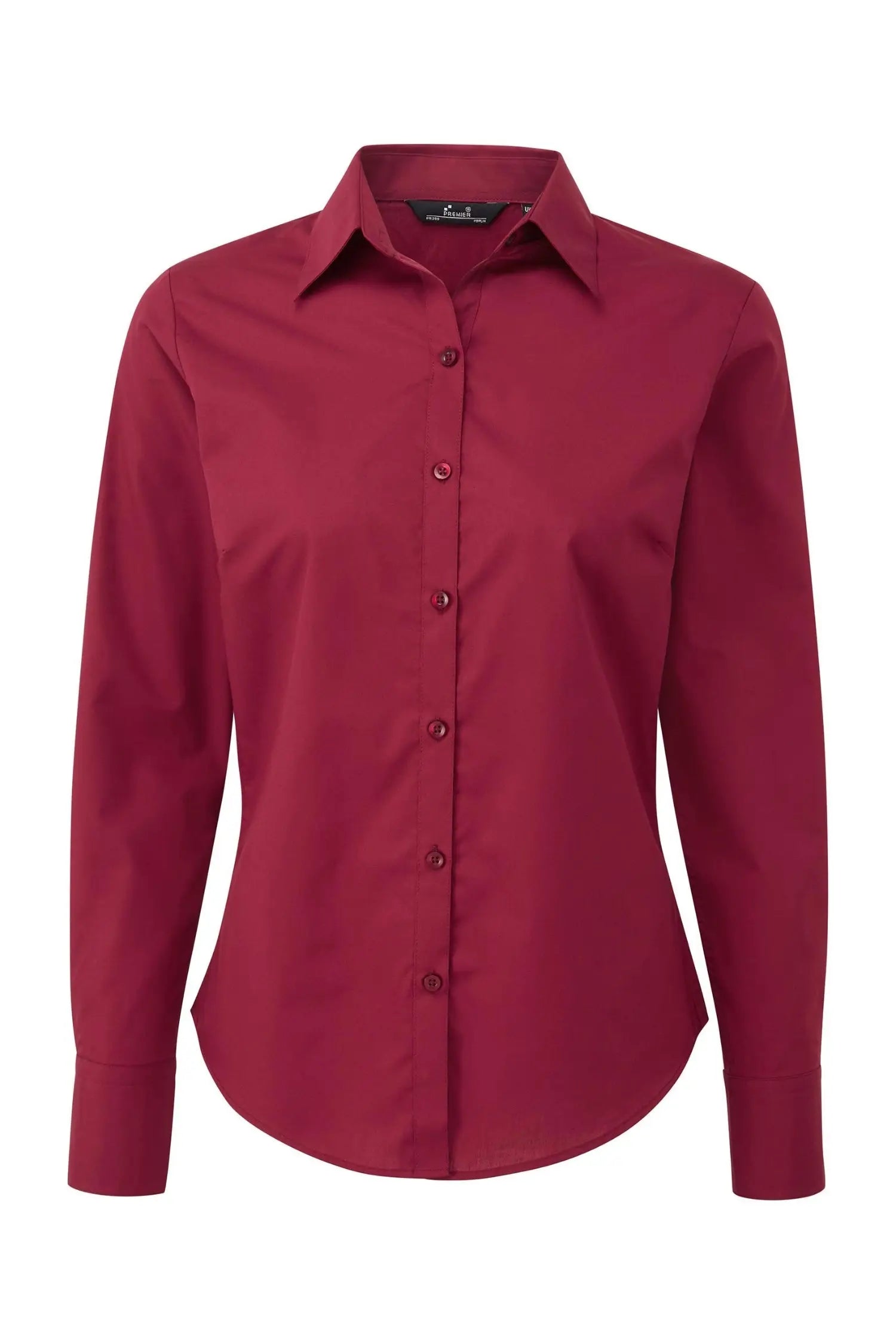 Chemisier popeline à manches longues pour femme - XS / Bordeaux