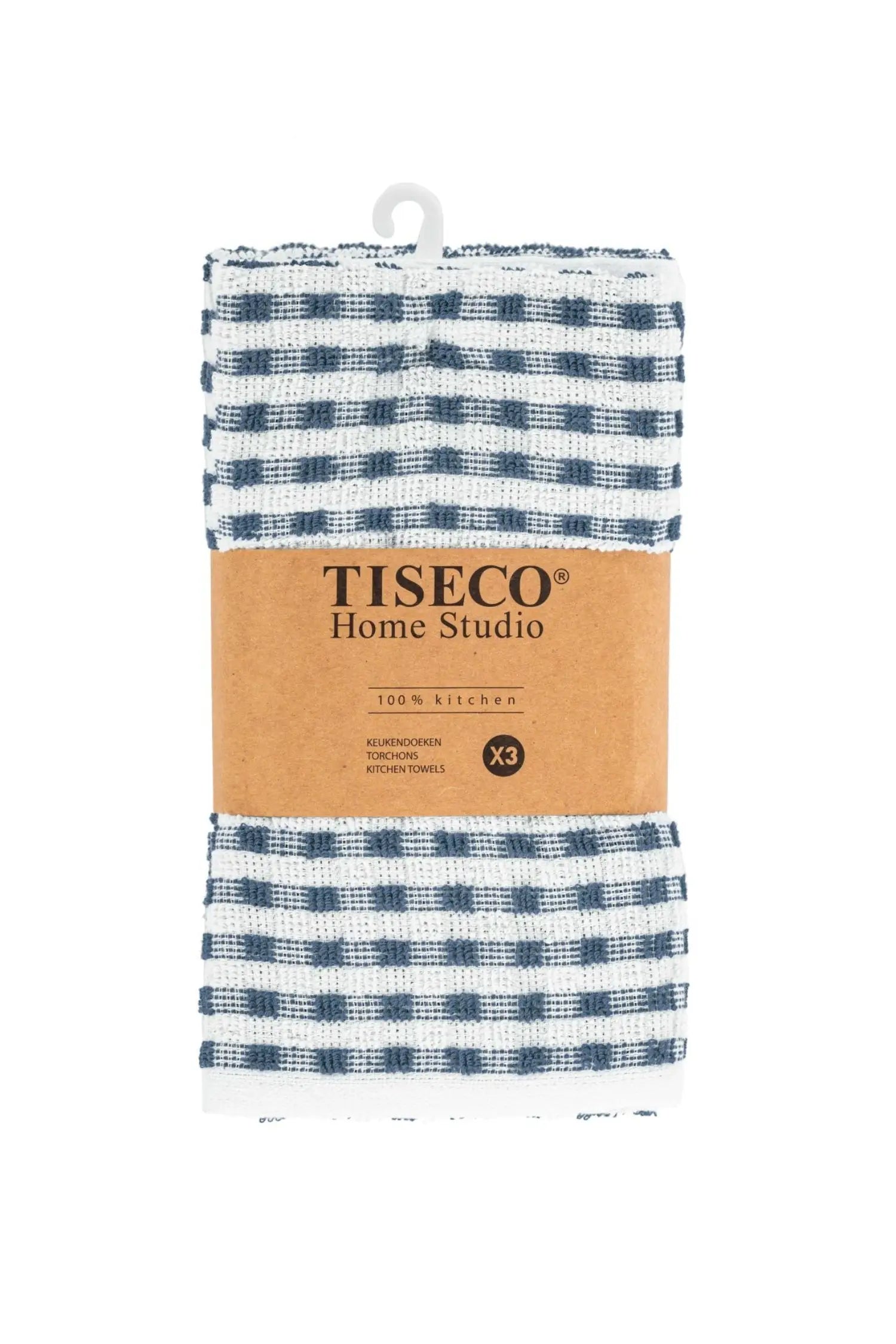 Ensemble de Torchons OMAN - Set de 3 - 50x70 cm - Bleu marine