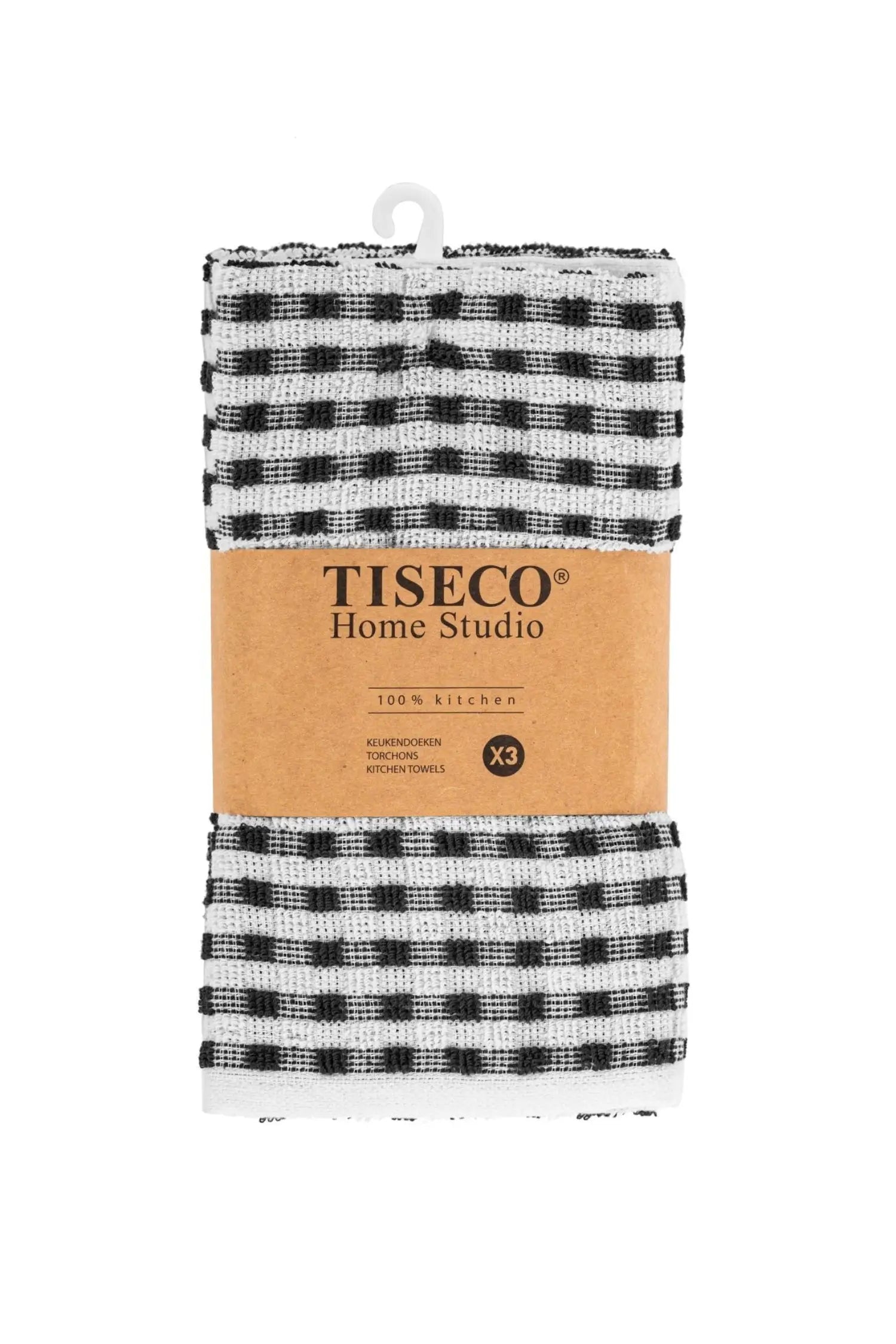 Ensemble de Torchons OMAN - Set de 3 - 50x70 cm - Noir
