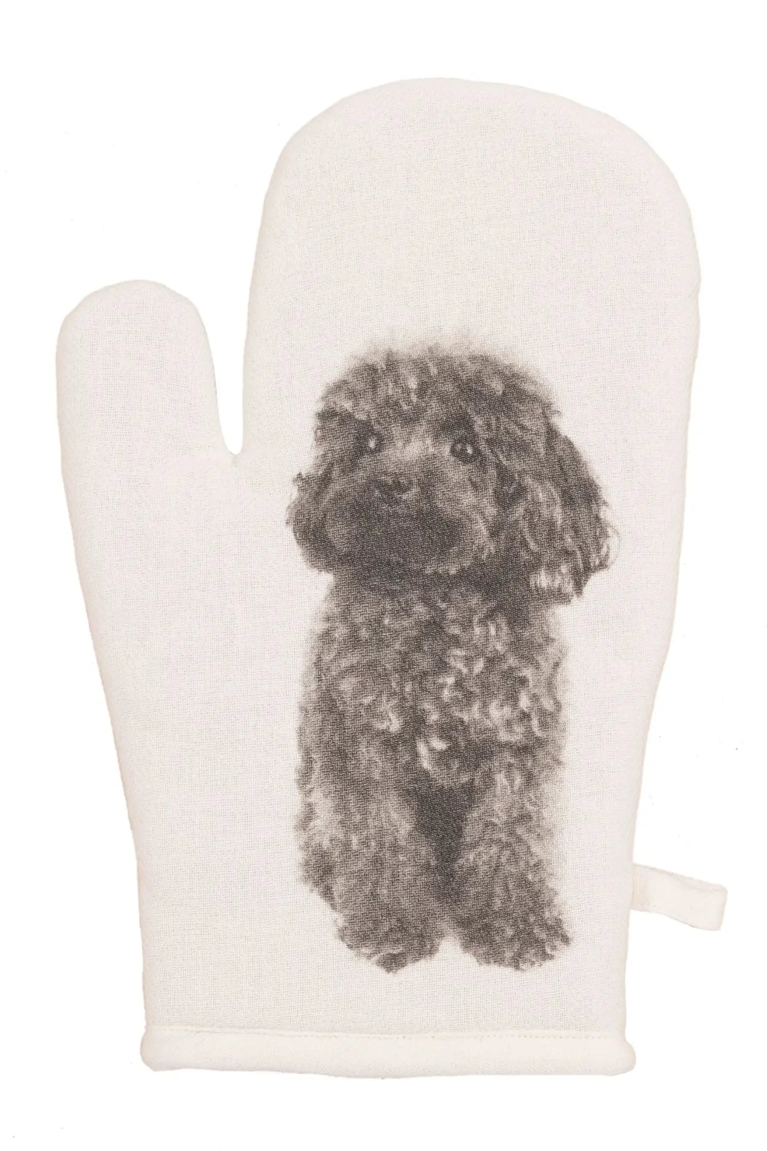 Gant de cuisine Design Animalier Caniche Blanc et Noir