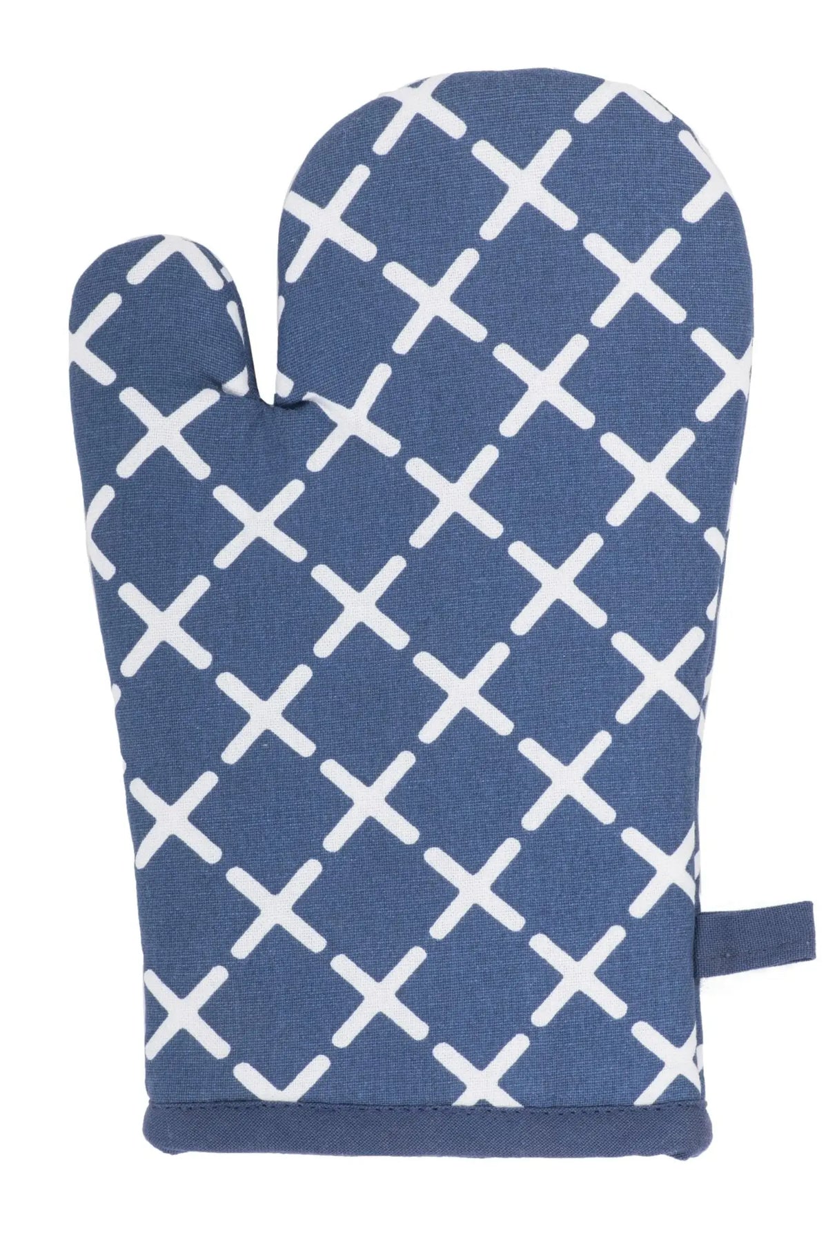 Gant de cuisine Design Géométrique Bleu Foncé