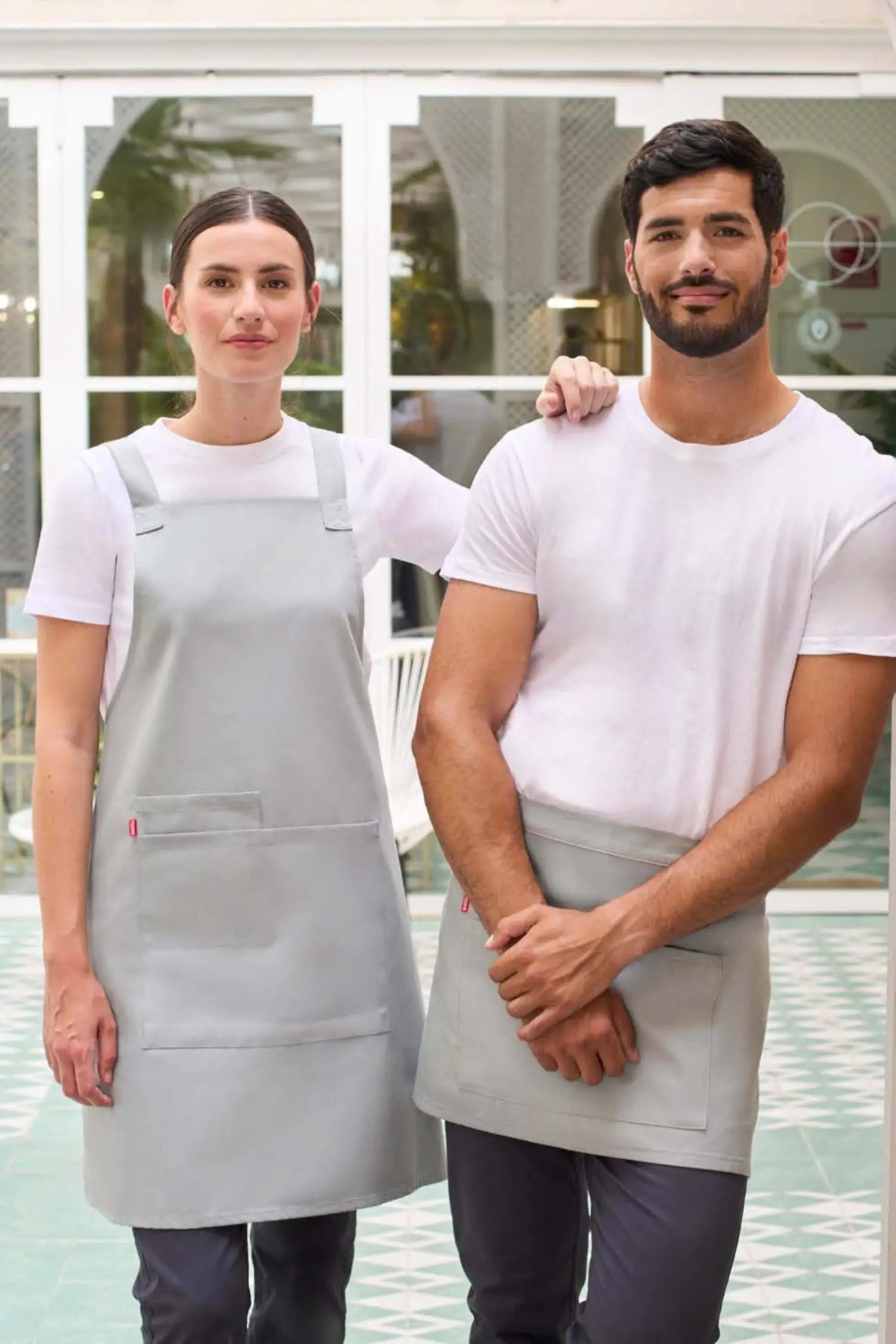 NOUGAT - Tablier de cuisine personnalisé à bavette en coton bio - Eucalyptus