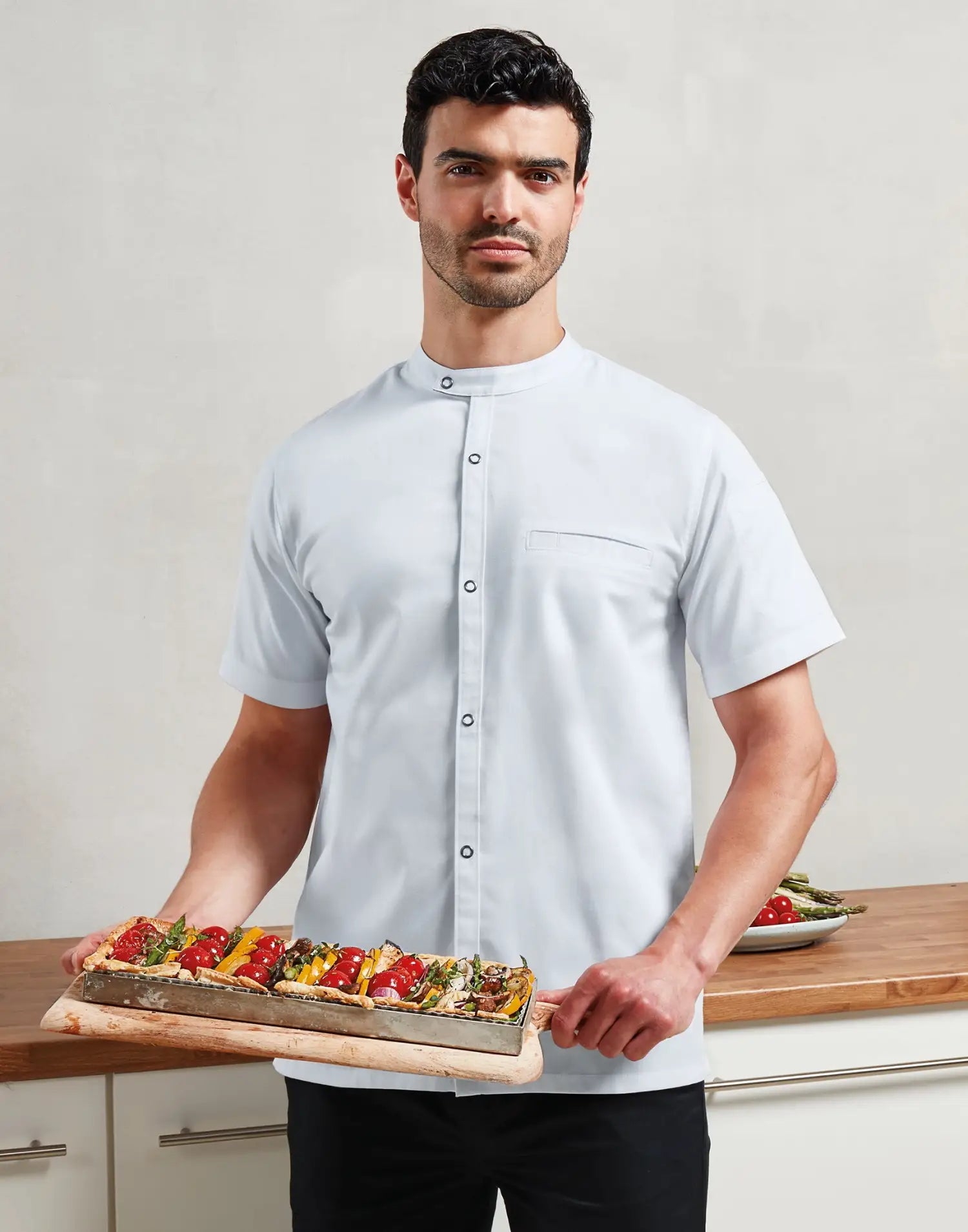 Pack Chef Professionnel – Veste de cuisine à manches courtes + Pantalon cargo