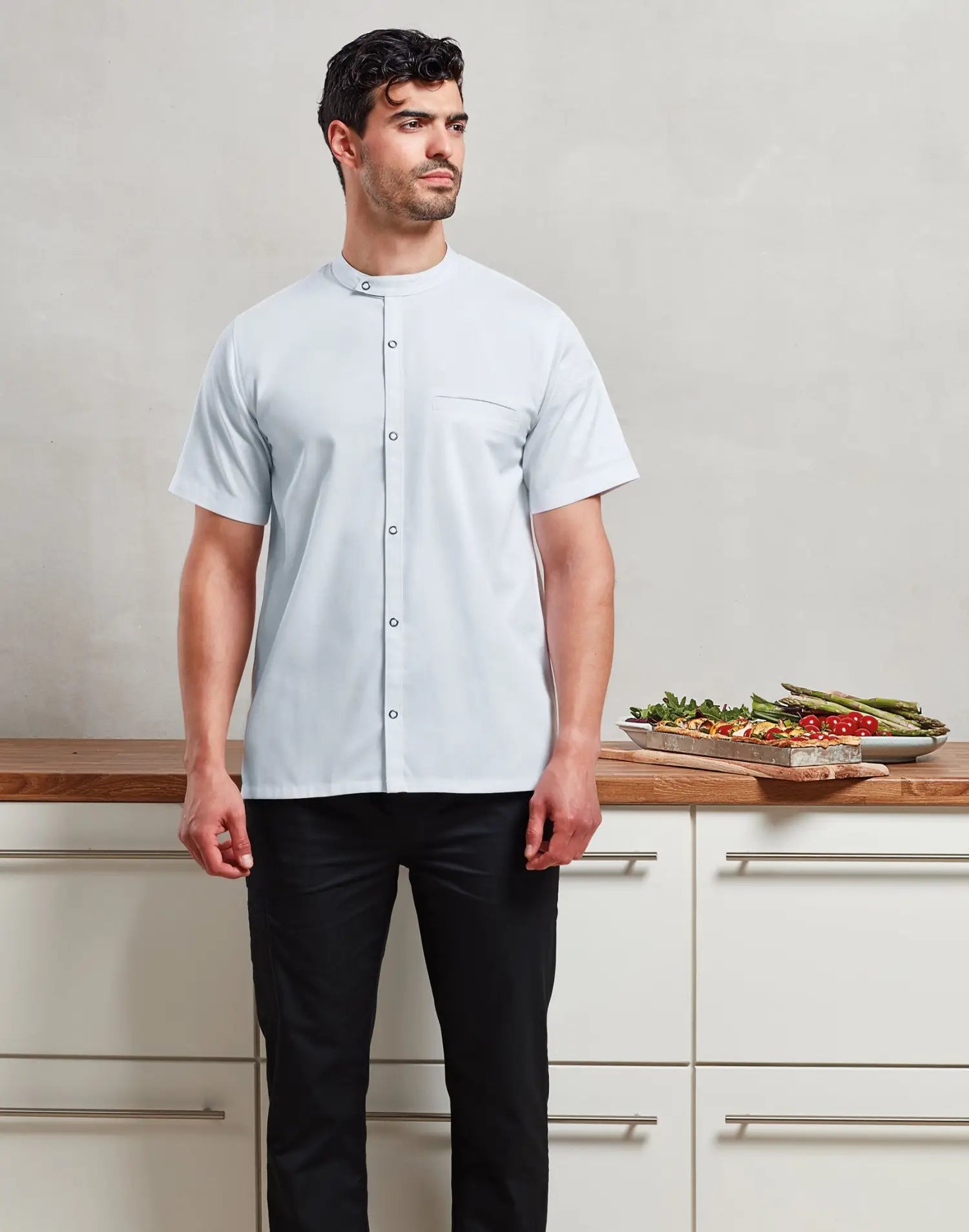 Pack Chef Professionnel – Veste de cuisine à manches courtes + Pantalon cargo