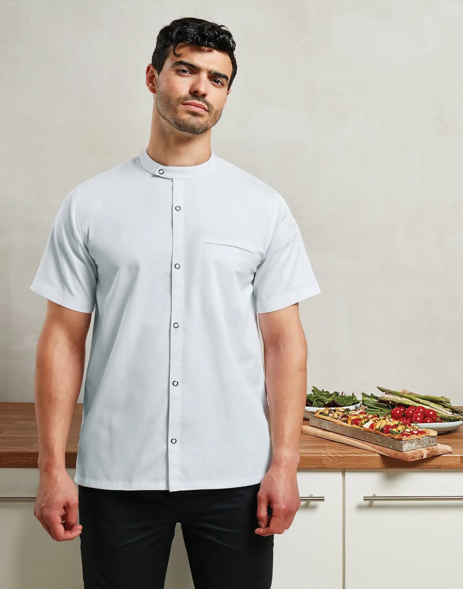 Pack Chef Professionnel – Veste de cuisine à manches courtes + Pantalon cargo
