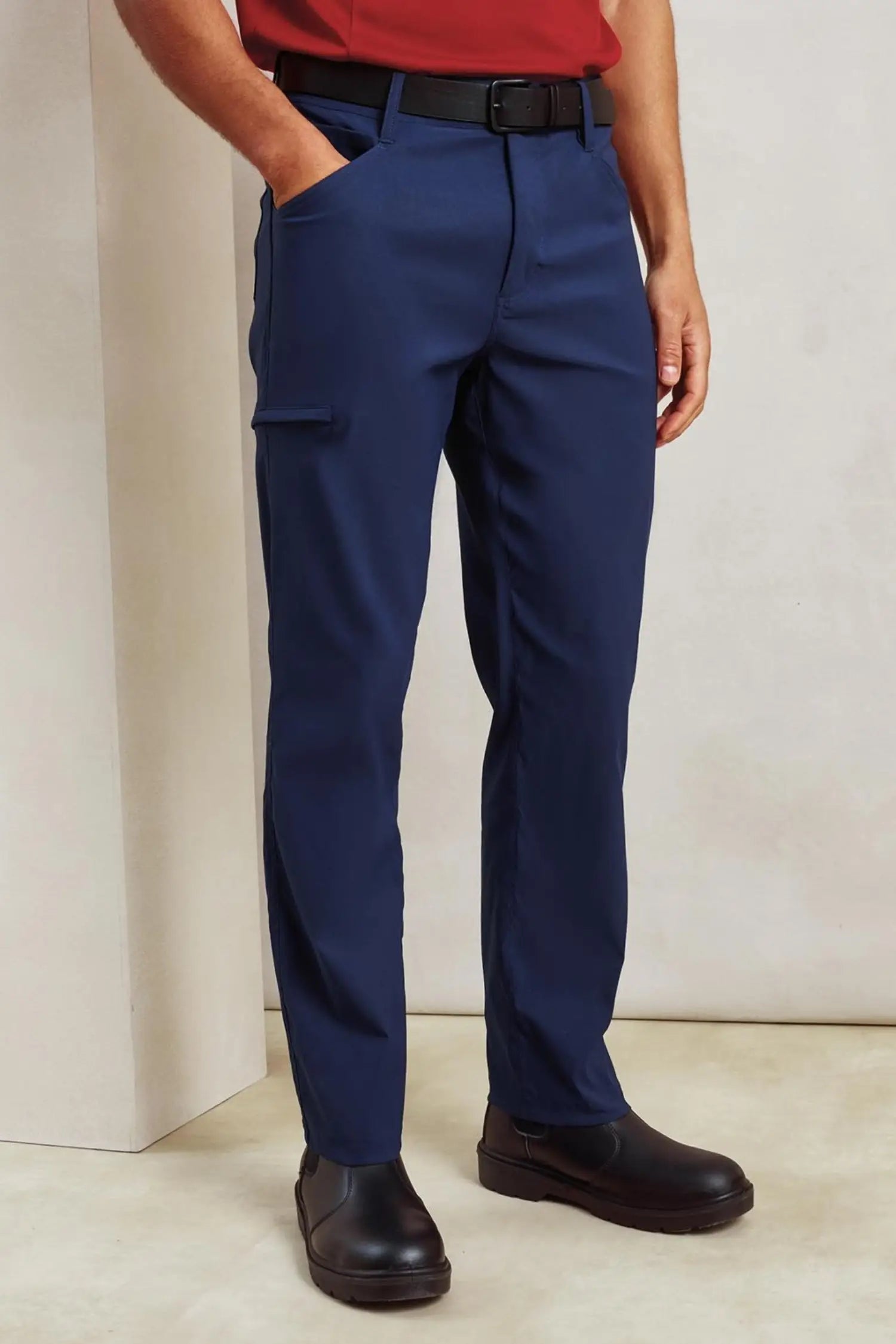 Pantalon professionnel de cuisine Stretchchecker unisexe - Bleu marine