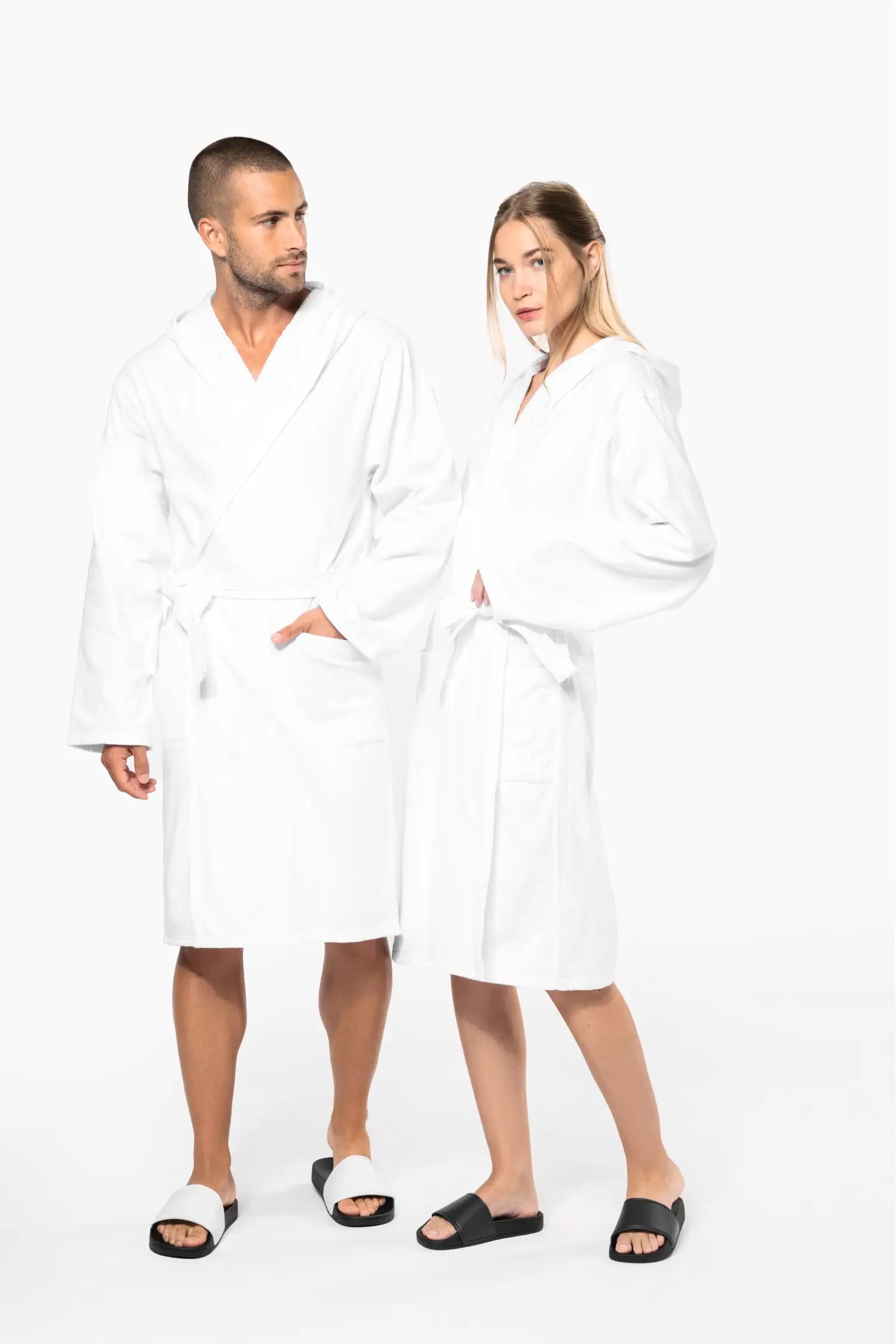 Peignoir de bain à capuche - Blanc / S/M