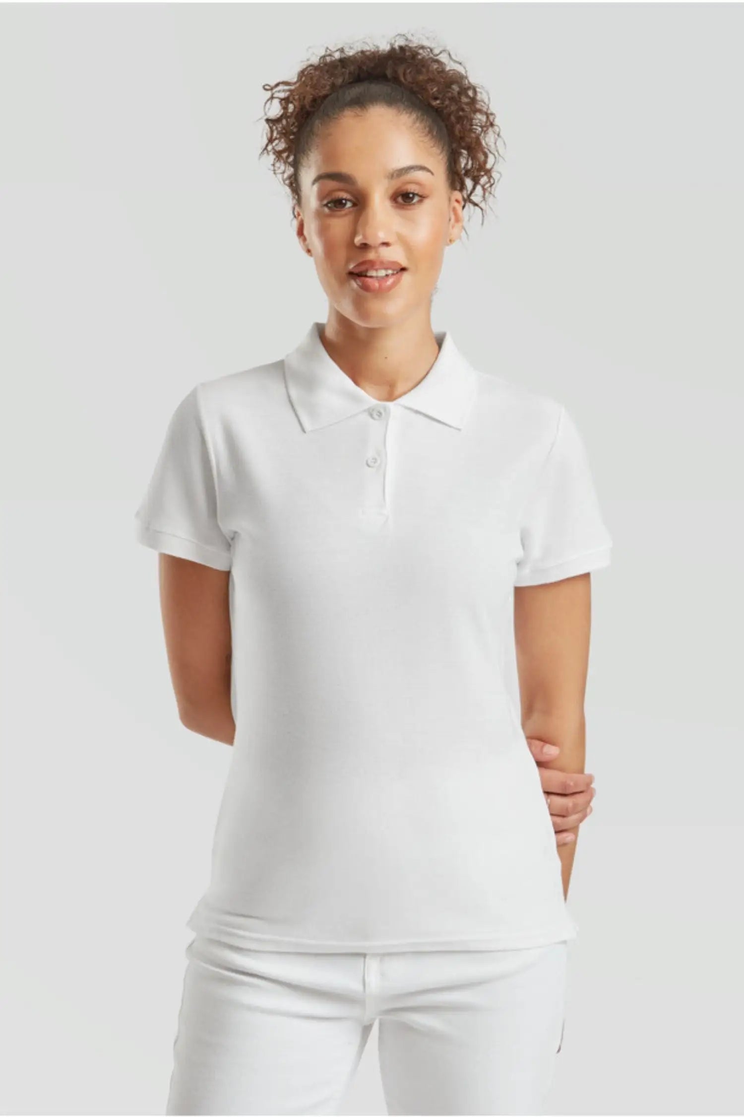 Polo Femme - Fruit of the Loom - Premium - Blanc / XS