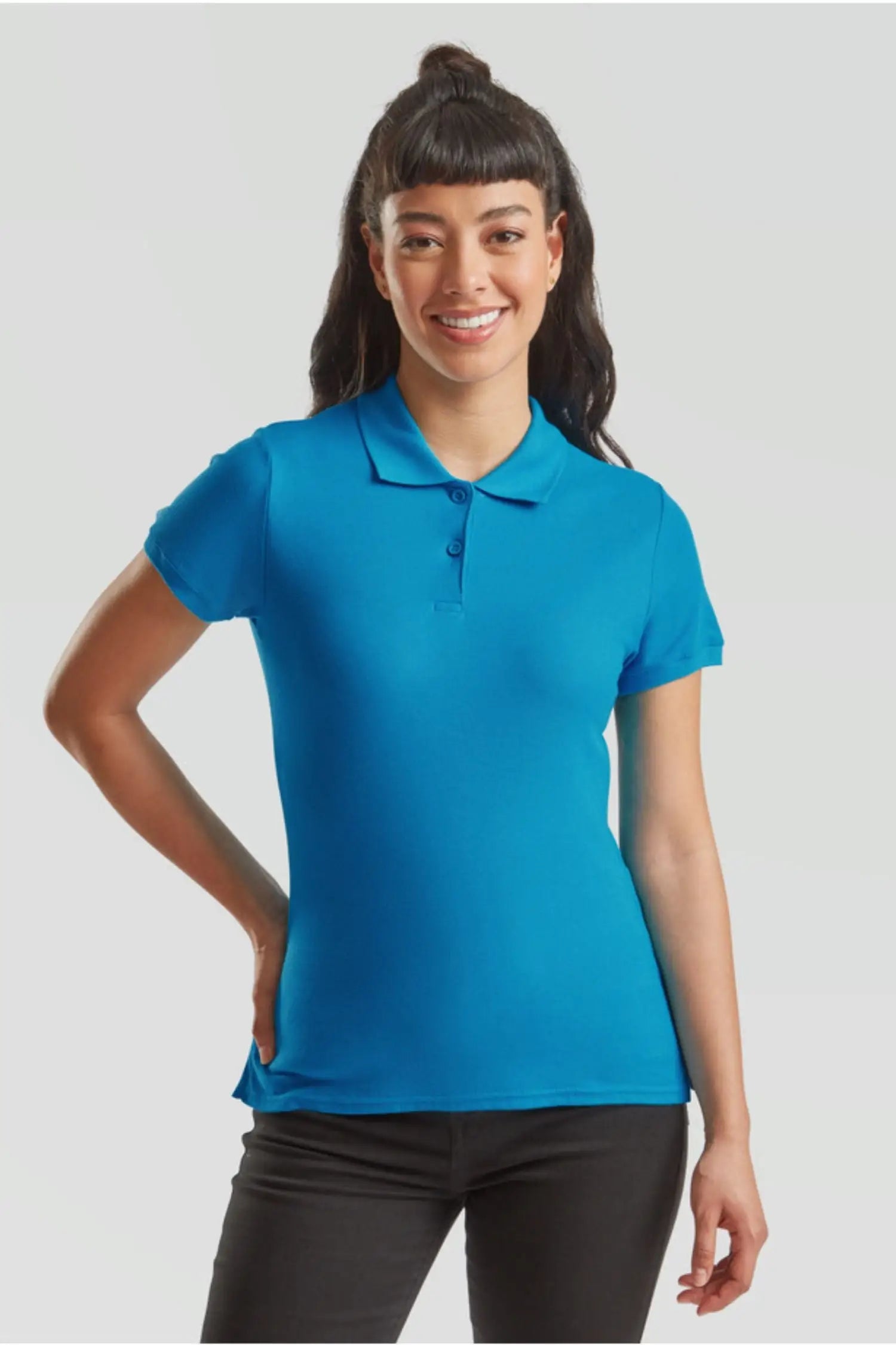 Polo Femme - Fruit of the Loom - Premium - Bleu ciel / XS