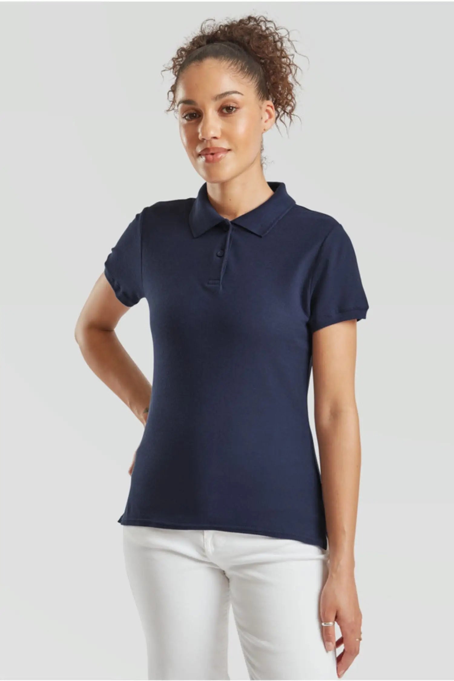 Polo Femme - Fruit of the Loom - Premium - Bleu marine / XS