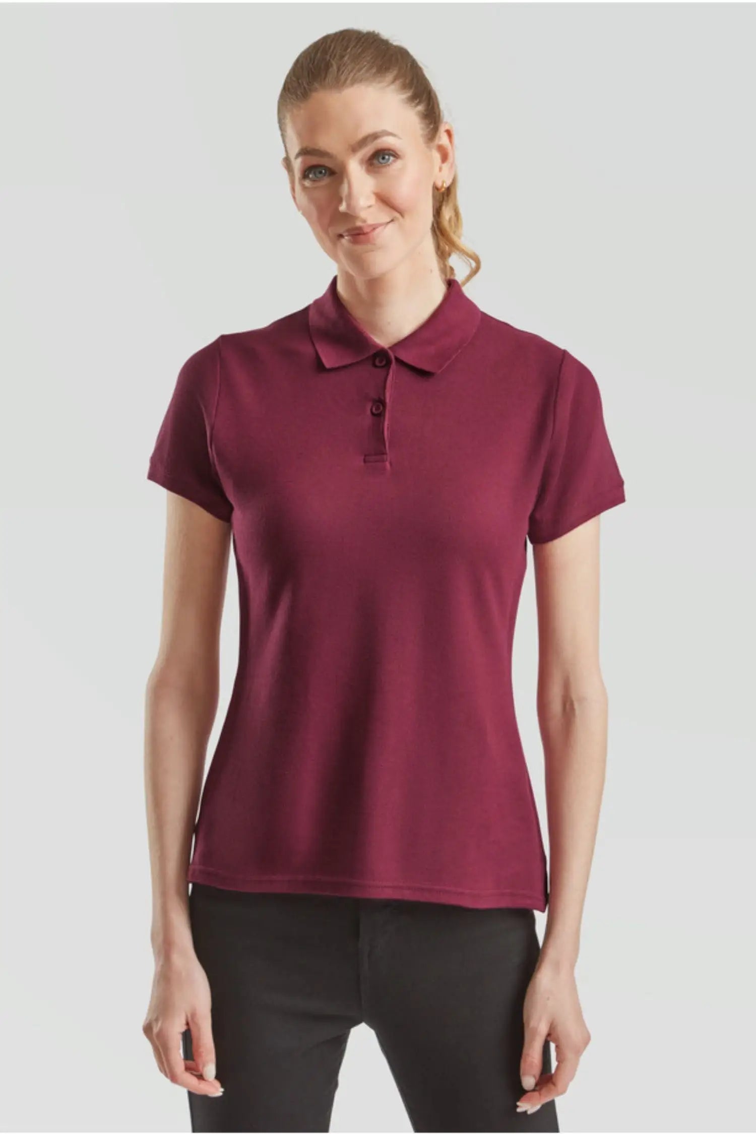 Polo Femme - Fruit of the Loom - Premium - Bordeaux / XS