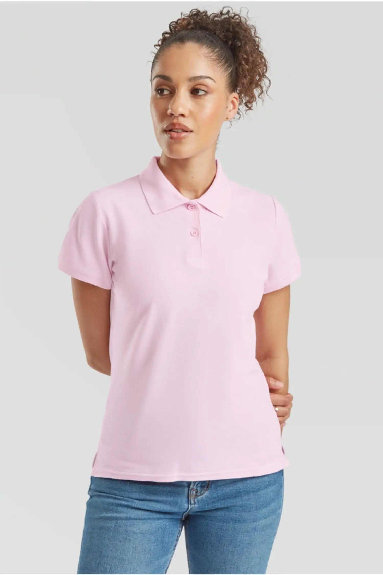 Polo Femme - Fruit of the Loom - Premium - Rose / XS