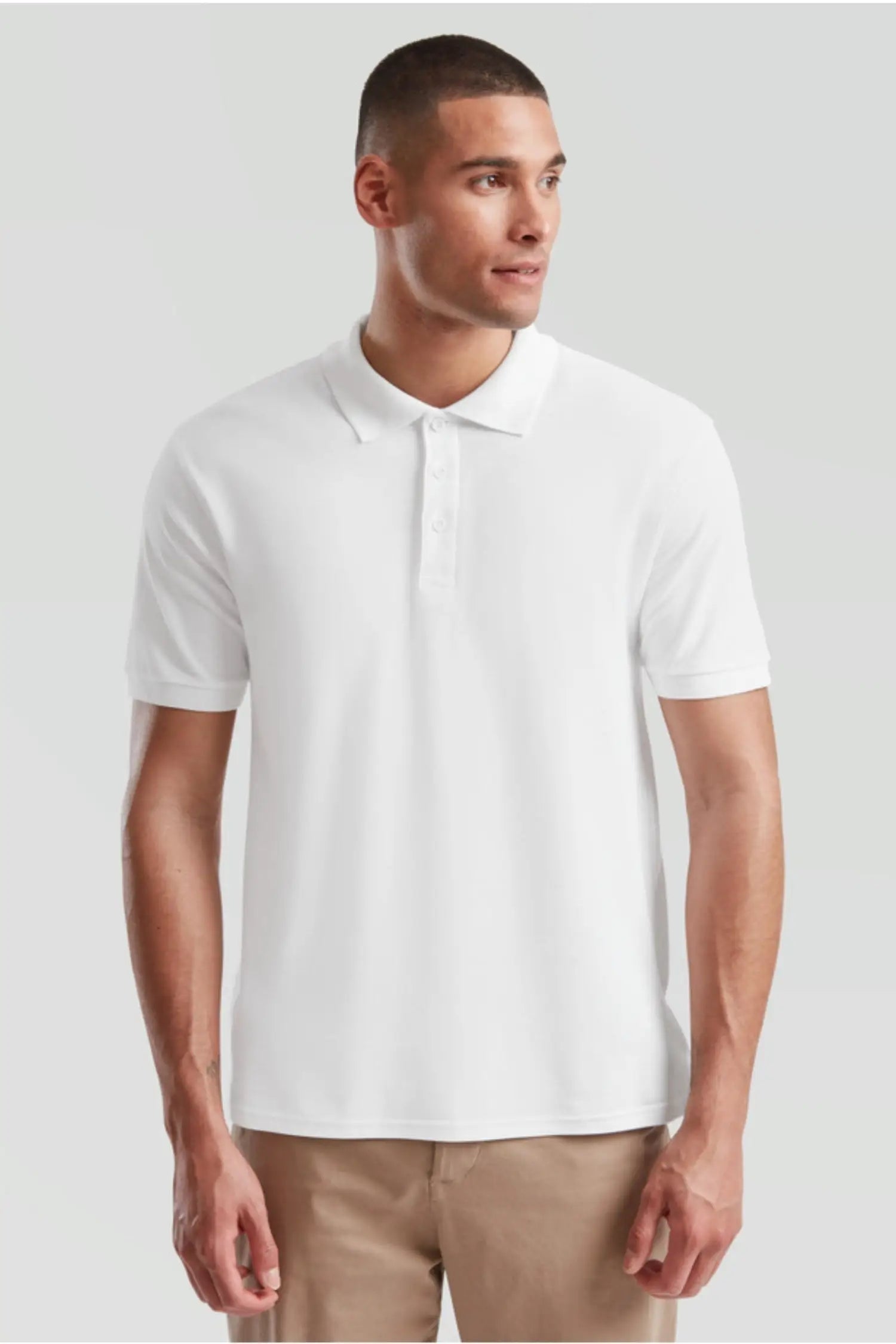 Polo Homme - Fruit of the Loom - Premium - Blanc / S