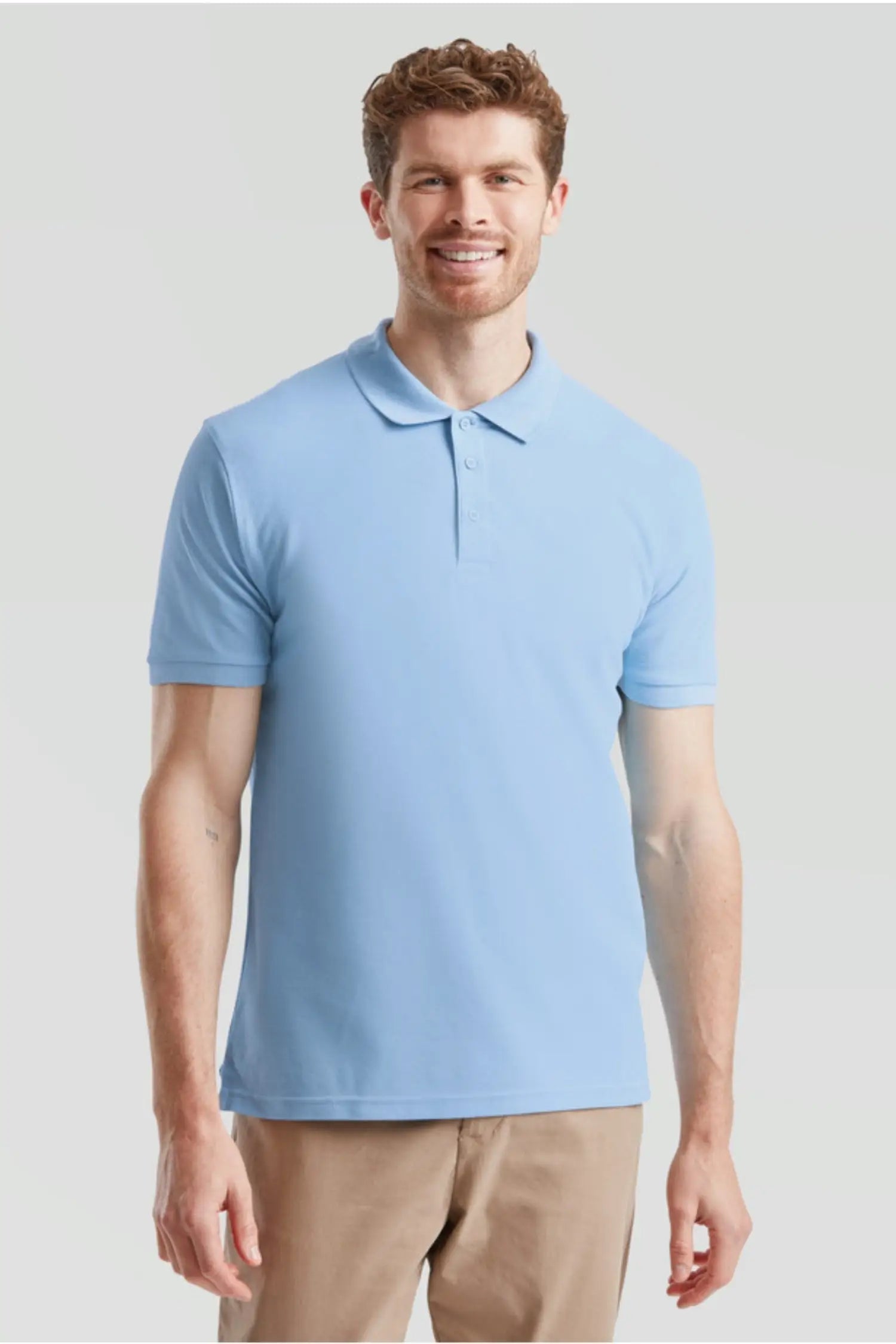 Polo Homme - Fruit of the Loom - Premium - Bleu ciel / S