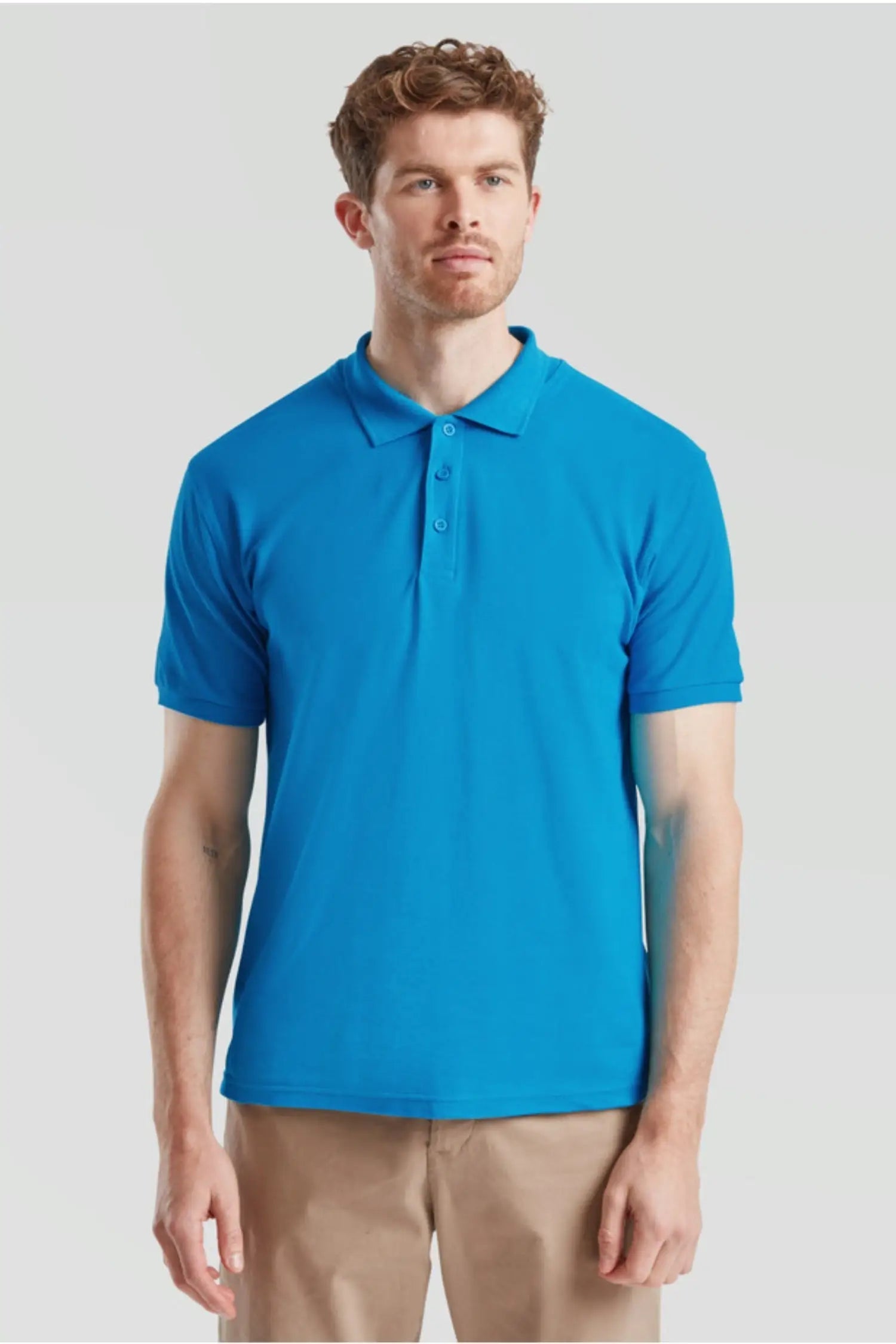Polo Homme - Fruit of the Loom - Premium - Bleu clair / S
