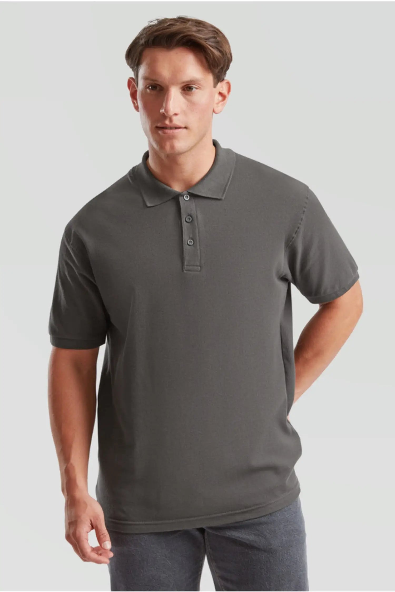 Polo Homme - Fruit of the Loom - Premium - Gris / S