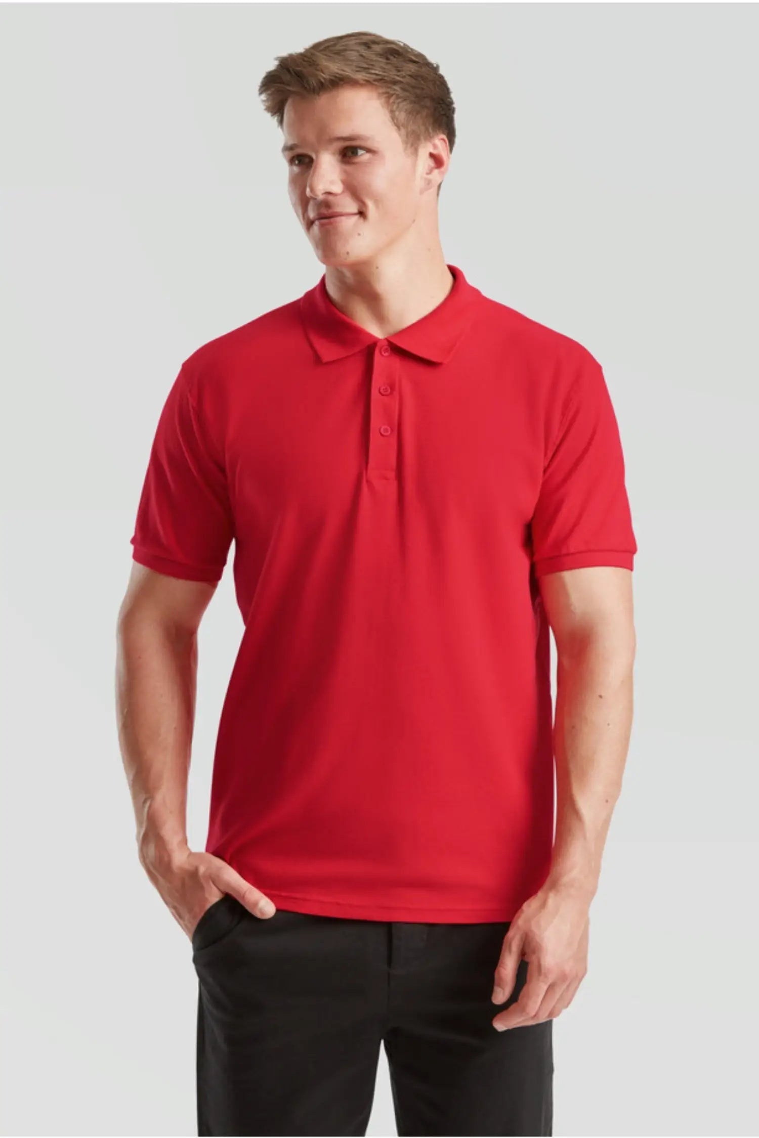 Polo Homme - Fruit of the Loom - Premium - Rouge / S