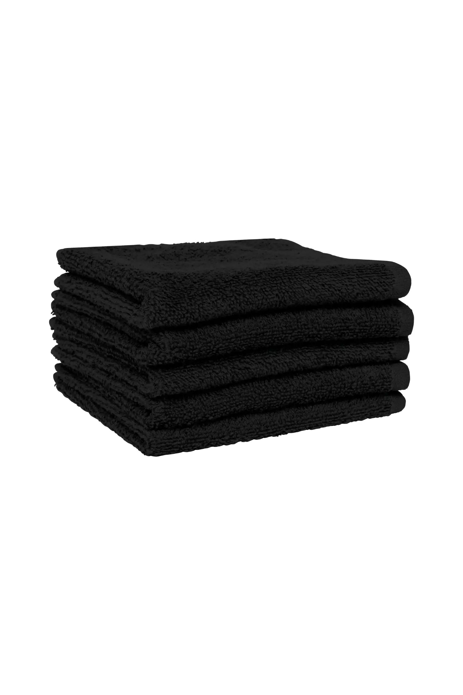 Serviettes d’invité - Lot de 5 serviettes (30 x 30 cm) - Noir