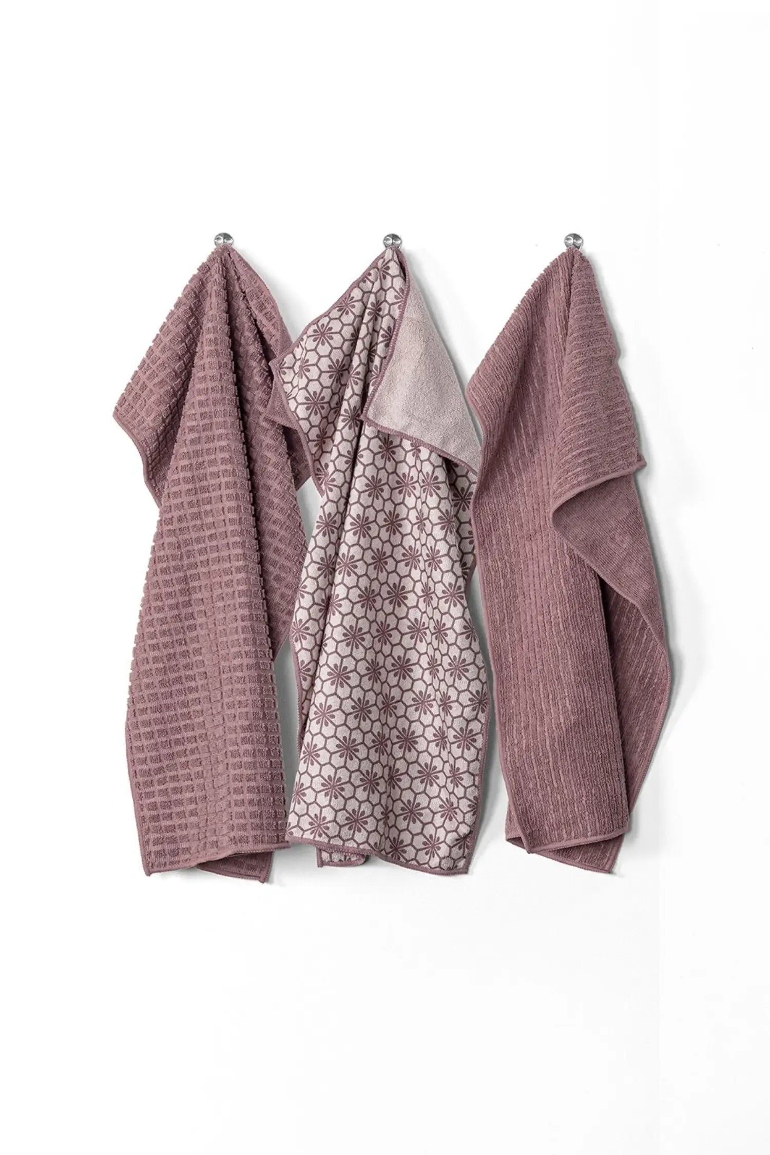 SET de 3 Torchons Microfibre - Mauve