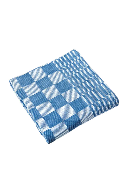 SET de 6 Torchons Motif d’Échecs - Bleu