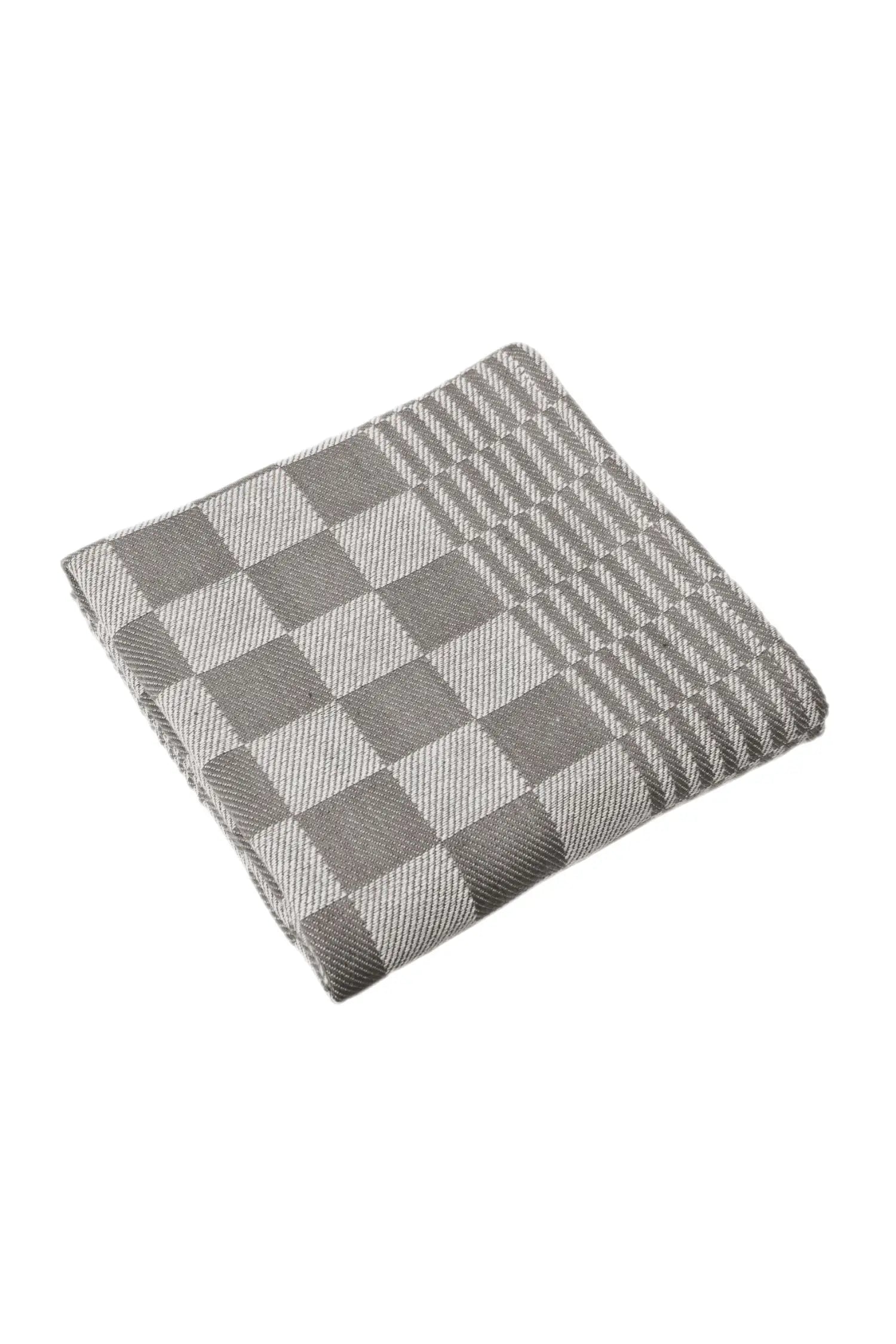 SET de 6 Torchons Motif d’Échecs - Gris